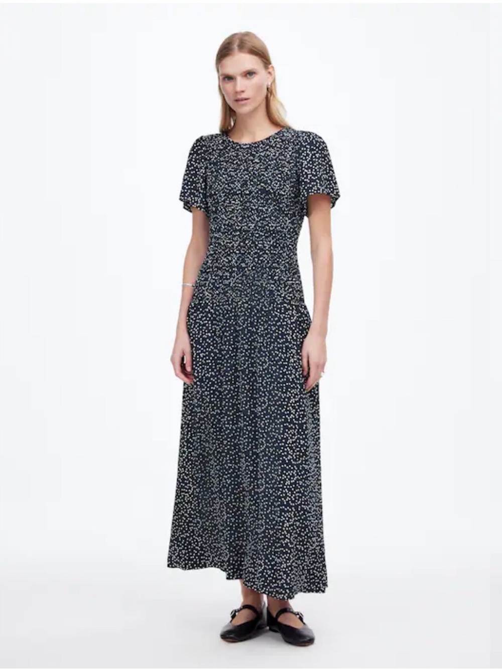 Madewell Flutter-Sleeve Smocked Midi Dress in Floral women’s size M